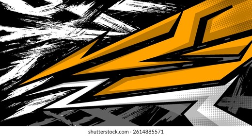 Car decal design vector. Graphic abstract stripe racing background kit designs for wrap vehicle, race car, rally, adventure and livery