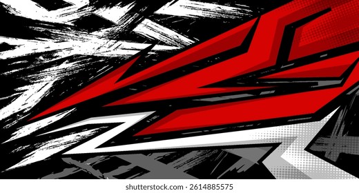 Car decal design vector. Graphic abstract stripe racing background kit designs for wrap vehicle, race car, rally, adventure and livery