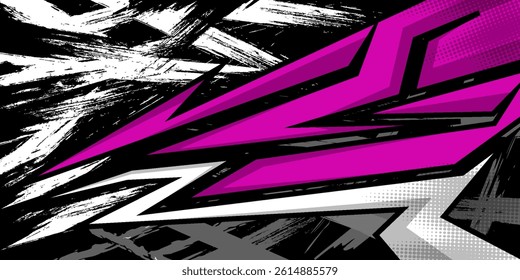 Car decal design vector. Graphic abstract stripe racing background kit designs for wrap vehicle, race car, rally, adventure and livery
