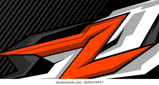 Car decal design vector. Graphic abstract stripe racing background kit designs for wrap vehicle, race car, rally, adventure and livery