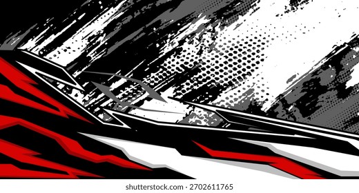 Car decal design vector. Graphic abstract stripe racing background kit designs for wrap vehicle, race car, rally, adventure and livery