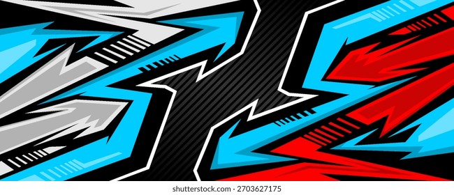 Car decal design vector. Graphic abstract stripe racing background kit designs for wrap vehicle, race car, rally, adventure and livery
