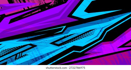 Autoaufkleber-Design-Vektor. Grafische abstrakte Streifen Rennen Hintergrund Kit Designs für Wrap Fahrzeug, Rennwagen, Rallye, Abenteuer und Livree
