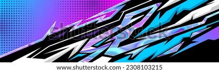 Car decal design vector. Graphic abstract stripe racing background kit designs for wrap vehicle, race car, rally, adventure and livery