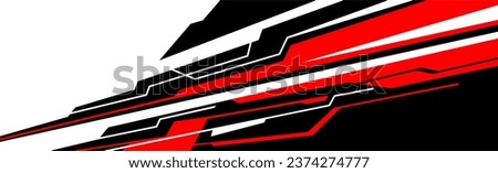 Car decal design vector. Graphic abstract stripe racing background kit designs for wrap vehicle, race car, rally, adventure and livery