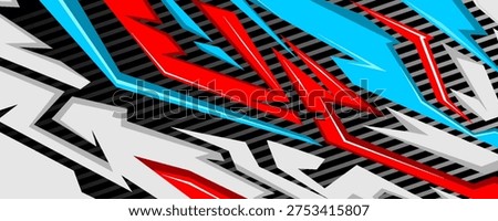 Car decal design vector. Graphic abstract stripe racing background kit designs for wrap vehicle, race car, rally, adventure and livery