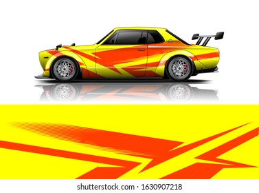 car decal design vector kit. abstract background graphics for vehicle advertisement and vinyl wrap