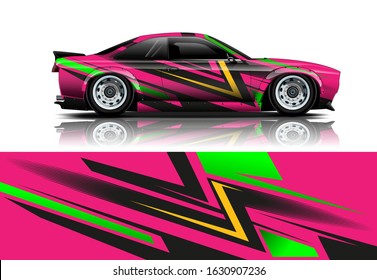 car decal design vector kit. abstract background graphics for vehicle advertisement and vinyl wrap