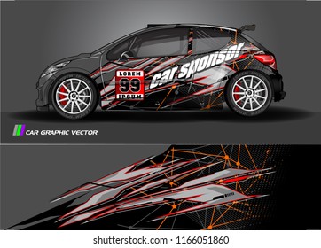 Car decal design vector. modern abstract stripe background for vehicles vinyl wrap 