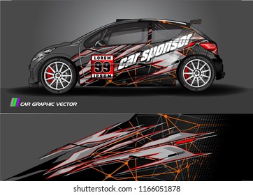 Car decal design vector. modern abstract stripe background for vehicles vinyl wrap 