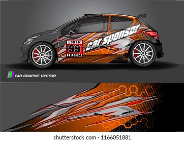 Car decal design vector. modern abstract stripe background for vehicles vinyl wrap 