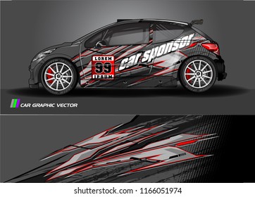 Car decal design vector. modern abstract stripe background for vehicles vinyl wrap 