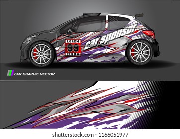 Car decal design vector. modern abstract stripe background for vehicles vinyl wrap 