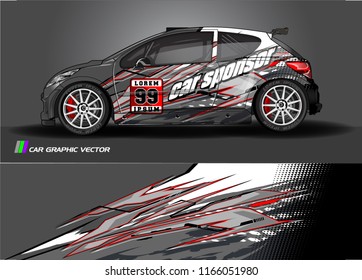 Car decal design vector. modern abstract stripe background for vehicles vinyl wrap 