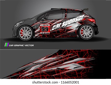 Car decal design vector. modern abstract stripe background for vehicles vinyl wrap 