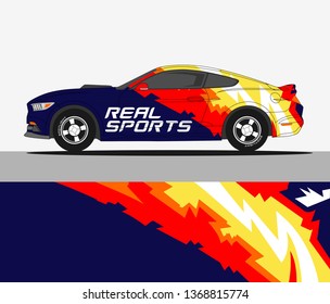 Car decal design vector. Rally wrap vector designs. abstract livery for vehicle vinyl branding background
