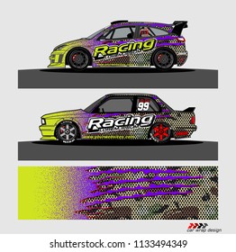 Car decal design vector for vehicle vinyl wrap 