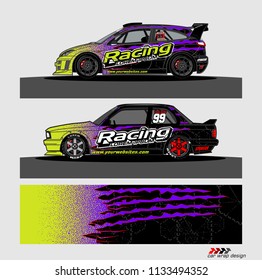 Car decal design vector for vehicle vinyl wrap 