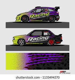 Car decal design vector for vehicle vinyl wrap 