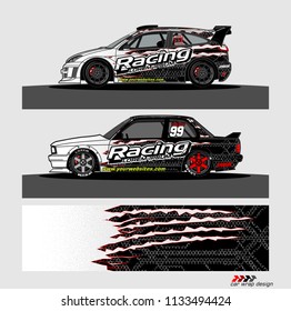 Car decal design vector for vehicle vinyl wrap 