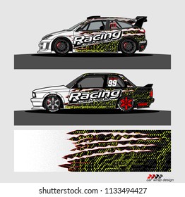Car decal design vector for vehicle vinyl wrap 