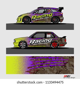 Car decal design vector for vehicle vinyl wrap 