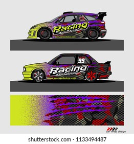 Car decal design vector for vehicle vinyl wrap 