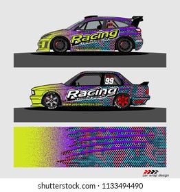 Car decal design vector for vehicle vinyl wrap 