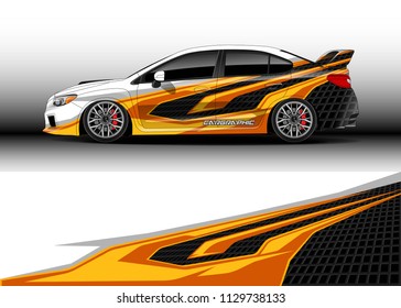 Car decal designs, cargo van and pick up truck wrap vector. Graphic abstract stripe designs for branding, offroad race, adventure and livery car