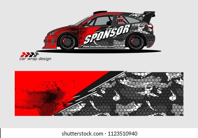 car decal graphic background vector. abstract racing livery design for vehicle vinyl wrap 
