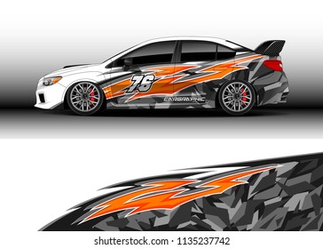 Car decal graphic vector, truck and cargo van wrap vinyl sticker. Graphic abstract stripe designs for branding and drift livery car