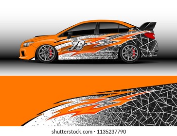 Car decal graphic vector, truck and cargo van wrap vinyl sticker. Graphic abstract stripe designs for branding and drift livery car