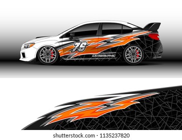 Car decal graphic vector, truck and cargo van wrap vinyl sticker. Graphic abstract stripe designs for branding and drift livery car