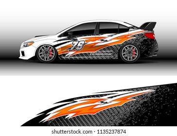 Car decal graphic vector, truck and cargo van wrap vinyl sticker. Graphic abstract stripe designs for branding and drift livery car