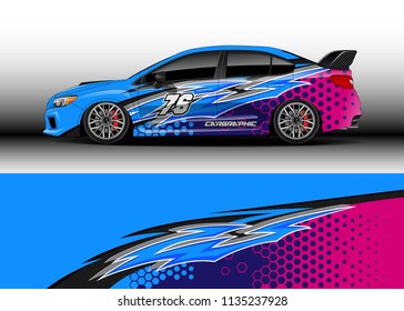 Car decal graphic vector, truck and cargo van wrap vinyl sticker. Graphic abstract stripe designs for branding and drift livery car