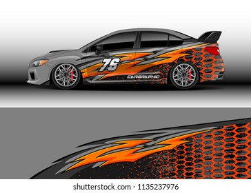 Car decal graphic vector, truck and cargo van wrap vinyl sticker. Graphic abstract stripe designs for branding and drift livery car