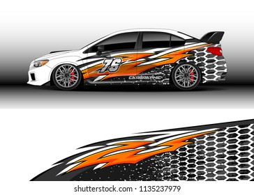 Car decal graphic vector, truck and cargo van wrap vinyl sticker. Graphic abstract stripe designs for branding and drift livery car