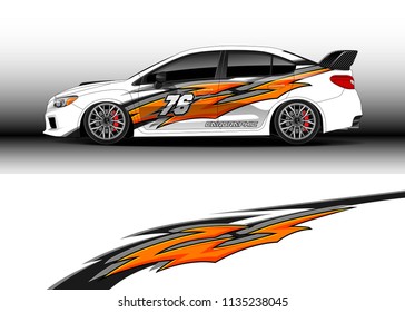 Car decal graphic vector, truck and cargo van wrap vinyl sticker. Graphic abstract stripe designs for branding and drift livery car