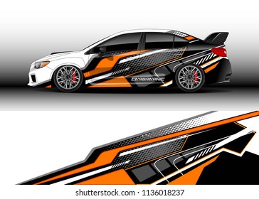 Car decal graphic vector, truck and cargo van wrap vinyl sticker. Graphic abstract stripe designs for branding and drift livery car