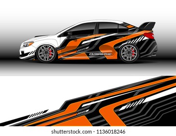 Car decal graphic vector, truck and cargo van wrap vinyl sticker. Graphic abstract stripe designs for branding and drift livery car