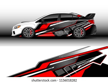 Car decal graphic vector, truck and cargo van wrap vinyl sticker. Graphic abstract stripe designs for branding and drift livery car