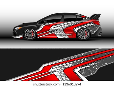 Car decal graphic vector, truck and cargo van wrap vinyl sticker. Graphic abstract stripe designs for branding and drift livery car