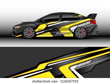 Car decal graphic vector, truck and cargo van wrap vinyl sticker. Graphic abstract stripe designs for branding, race and drift livery car