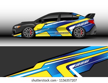 Car decal graphic vector, truck and cargo van wrap vinyl sticker. Graphic abstract stripe designs for branding, race and drift livery car