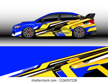 Car decal graphic vector, truck and cargo van wrap vinyl sticker. Graphic abstract stripe designs for branding, race and drift livery car