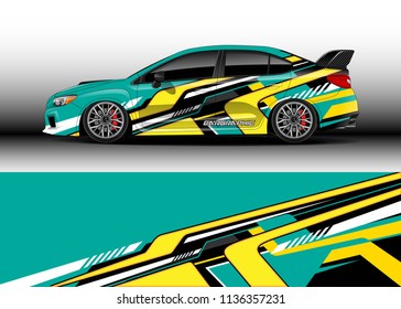 Car decal graphic vector, truck and cargo van wrap vinyl sticker. Graphic abstract stripe designs for branding, race and drift livery car