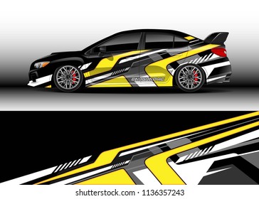 Car decal graphic vector, truck and cargo van wrap vinyl sticker. Graphic abstract stripe designs for branding, race and drift livery car