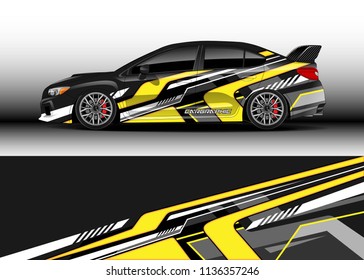 Car decal graphic vector, truck and cargo van wrap vinyl sticker. Graphic abstract stripe designs for branding, race and drift livery car