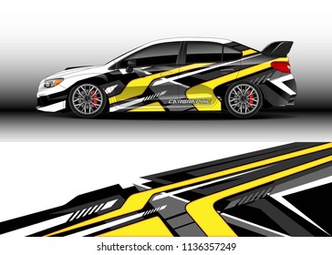 Car decal graphic vector, truck and cargo van wrap vinyl sticker. Graphic abstract stripe designs for branding, race and drift livery car