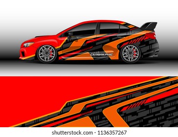 Car decal graphic vector, truck and cargo van wrap vinyl sticker. Graphic abstract stripe designs for branding, race and drift livery car